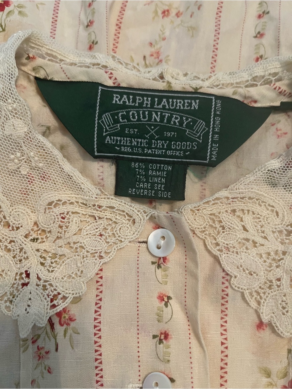 Ralph Lauren Country Vintage Prairie 2pc Set Button Down Shirt Ankle Skirt Sz 4 - Picture 3 of 14